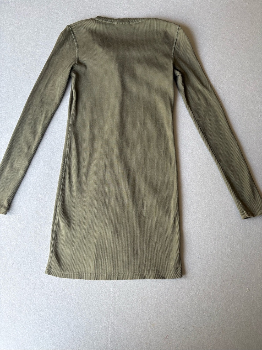rag & bone Olive Long Sleeve Mallory Thermal Button-Front Knit Dress sz XS - Picture 8 of 9